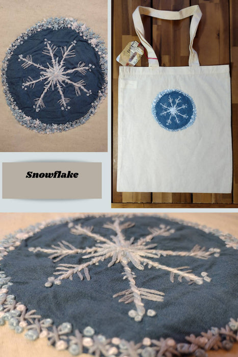 Hand embroidered tote bag - Winter collection