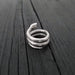 Colubrid Snake Wrap Ring - Solid Hand Cast 925 Sterling Silver - Oxidised Polished Finish - Sizes 4 to 11