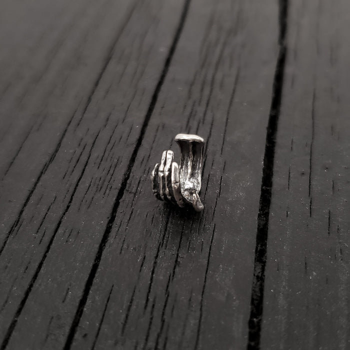 Skeleton Hand Ear Cuff - Solid Hand Cast Sterling Silver - Statement Ear Jewelry Gift for Him or Her