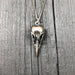 Antique Silver Crow Skull Cremation Urn Pendant Necklace - Solid Hand Cast Anatomically Correct Bird Skull Memorial Keepsake