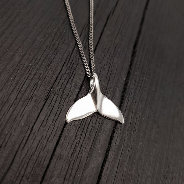Humpback Whale Fluke Necklace Whale Tail Pendant - Moon Raven Designs