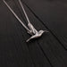Hummingbird Charm Pendant Necklace - Solid Hand Cast 925 - Oxidized Polished Finish - Three dimensional Detail - Multiple Chain Lengths