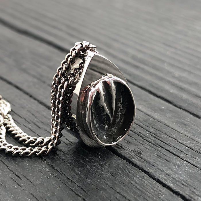 Barefoot Horse Hoof Cremation Ash Urn Pendant Necklace - Bronze and Stainless Steel - Custom Engraved Personalised Equine Bereavement Gift