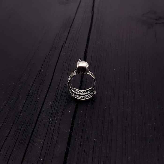 Silver Raven Skull Wrap Ring Sizes 4 to 13 Solid Hand Cast Silver Plated Bronze - Moon Raven Designs