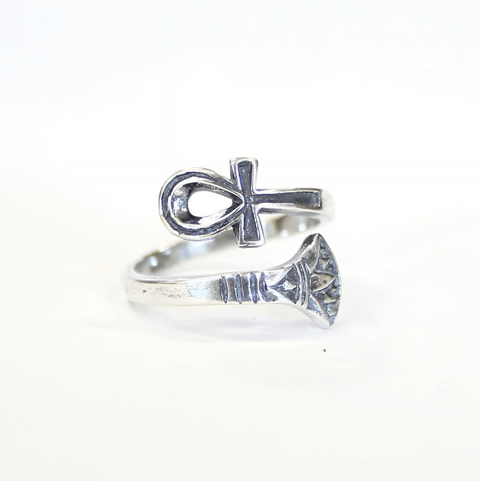 Silver Ankh Ring Egyptian Ring - Moon Raven Designs