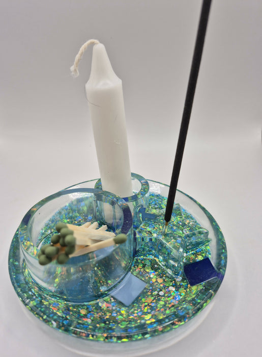 Blue Mosaic Incense Holder