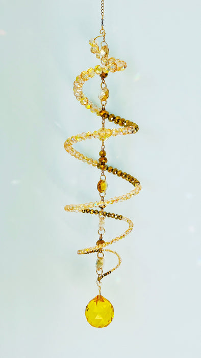 Golden Hour – Gold Spiral Crystal Suncatcher