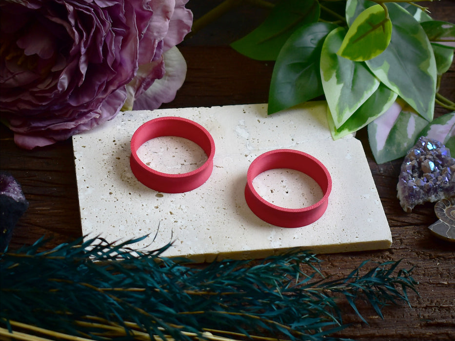 Ear Tunnels 10-100mm Pastel Red | Pair | Ultra Light Thin-wall Ear Plugs | Gauge Earrings | Gauged Plugs