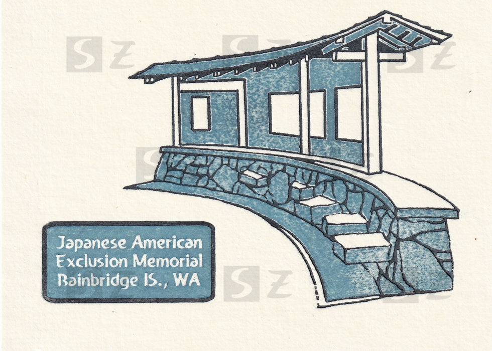 Woodblock print card - Japanese Exclusion Memorial