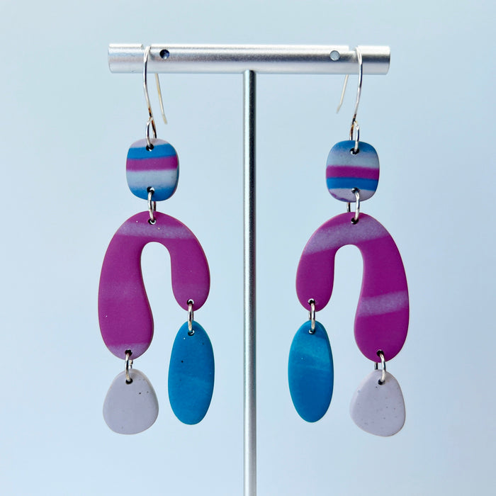 Berry Burst Abstract Dangle Earrings