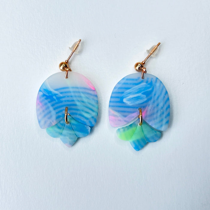 Pastel Seashell Dangle Earrings