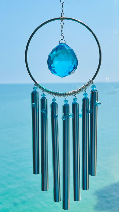 Aqua Dream Prism Chime – Crystal Suncatcher Wind Chime