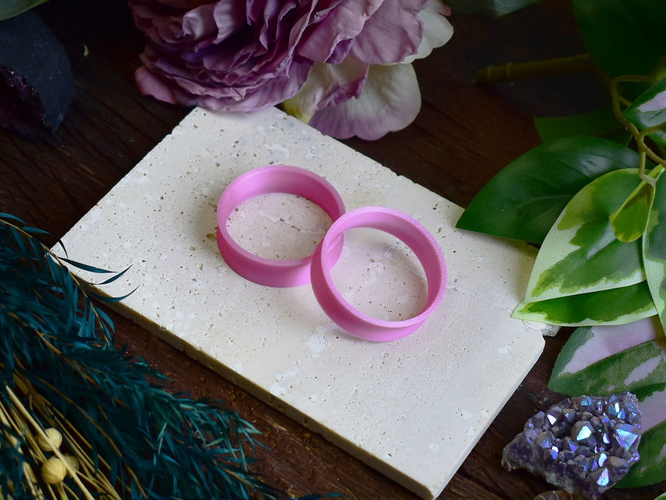 Ear Tunnels 10-100mm Satin Pink | Pair | Ultra Light Thin-wall Ear Plugs | Gauge Earrings | Gauged Plugs