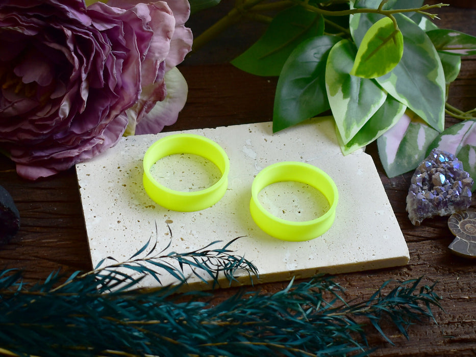 Ear Tunnels 10-100mm Neon Yellow | Pair | Ultra Light Thin-wall Ear Plugs | Gauge Earrings | Gauged Plugs