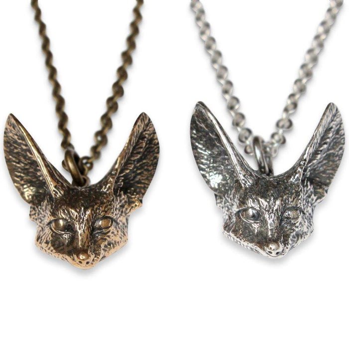 Fennec Fox Head Pendant Necklace