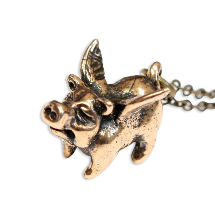 Lucky Flying Pig Pendant Necklace