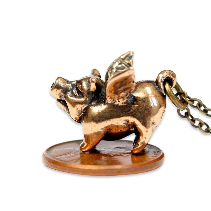 Lucky Flying Pig Pendant Necklace