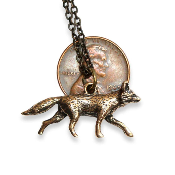 Trotting Fox Pendant Necklace