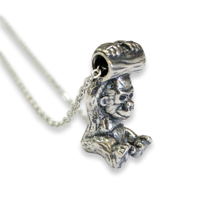 Silver Baby Gorilla Pendant Necklace