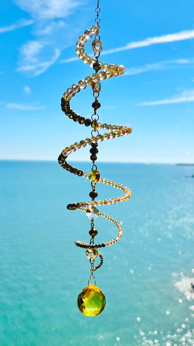 Golden Hour – Gold Spiral Crystal Suncatcher
