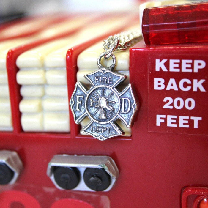 Firefighter Emblem Necklace Fire Dept - Moon Raven Designs