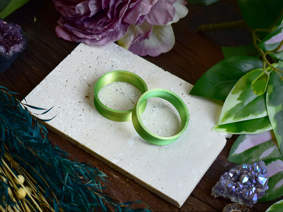 Ear Tunnels 10-100mm Green Yellow | Pair | Ultra Light Thin-wall Ear Plugs | Gauge Earrings | Gauged Plugs