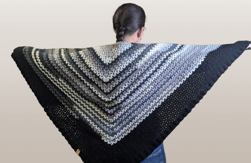 Midnight Gradient Crochet Shawl