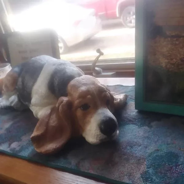 Basset Hound Dog Concrete 18.5 x 10 x 5.5" High