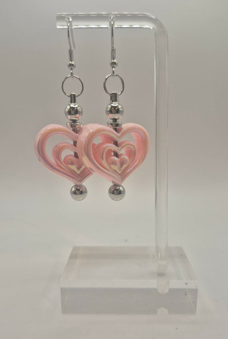 Pink Heart Earrings