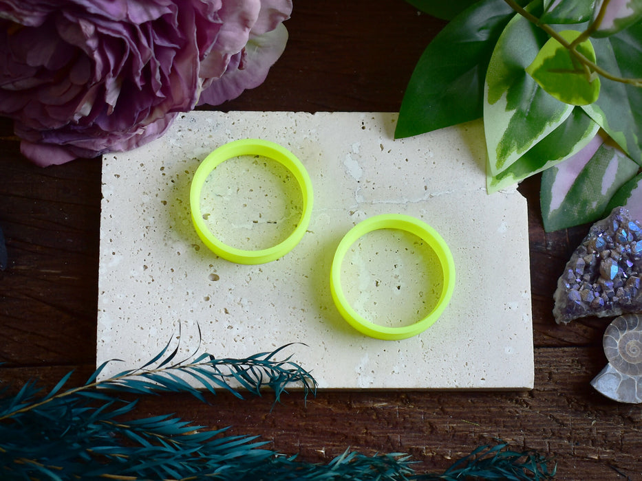 Ear Tunnels 10-100mm Neon Yellow | Pair | Ultra Light Thin-wall Ear Plugs | Gauge Earrings | Gauged Plugs