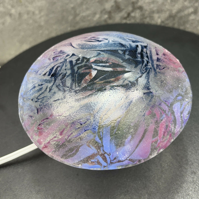 Fused Glass Mushroom Light - Aventurine Blue, Cobalt Blue, Plum