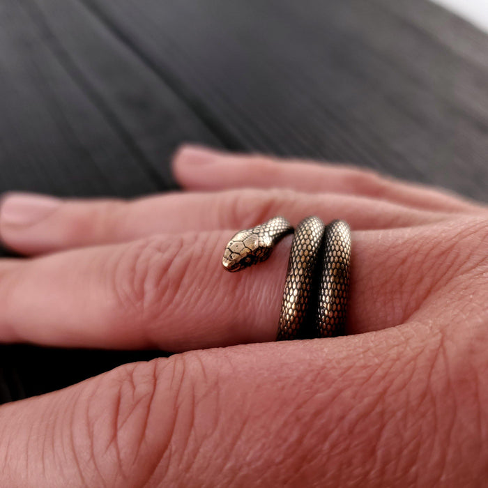 Colubrid Snake Wrap Ring - Moon Raven Designs 