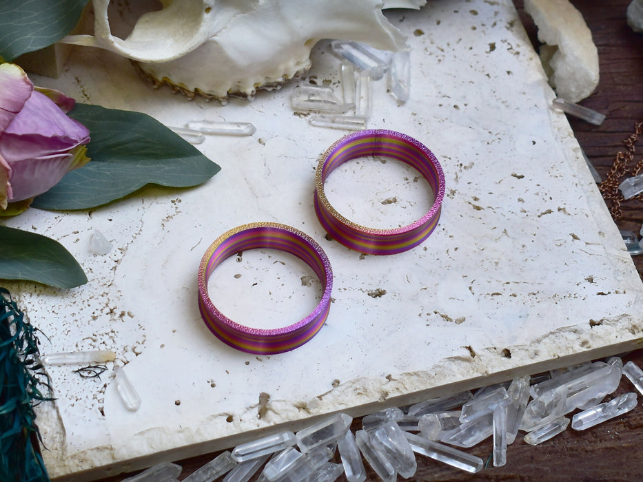 Ear Tunnels 10-100mm Twisted Pink | Pair |Ultra Light Thin-wall Ear Plugs | Gauge Earrings | Gauged Plugs