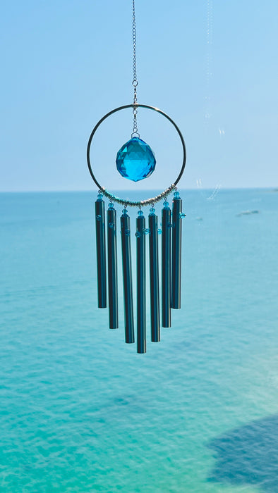 Aqua Dream Prism Chime – Crystal Suncatcher Wind Chime