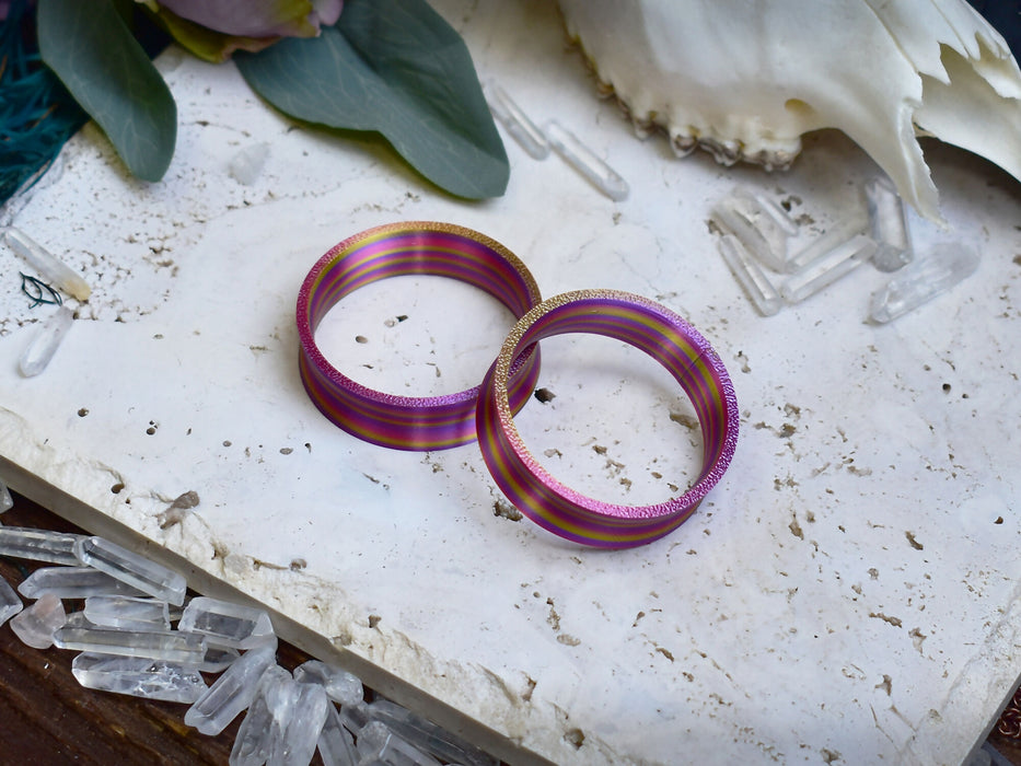 Ear Tunnels 10-100mm Twisted Pink | Pair |Ultra Light Thin-wall Ear Plugs | Gauge Earrings | Gauged Plugs