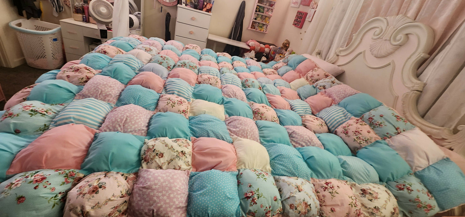 Spring puff quilt