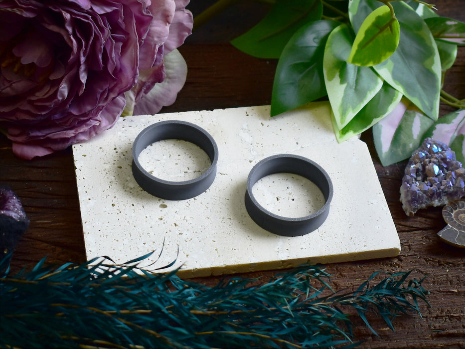 Ear Tunnels 10-100mm Grey | Pair | Ultra Light Thin-wall Ear Plugs | Gauge Earrings | Gauged Plugs