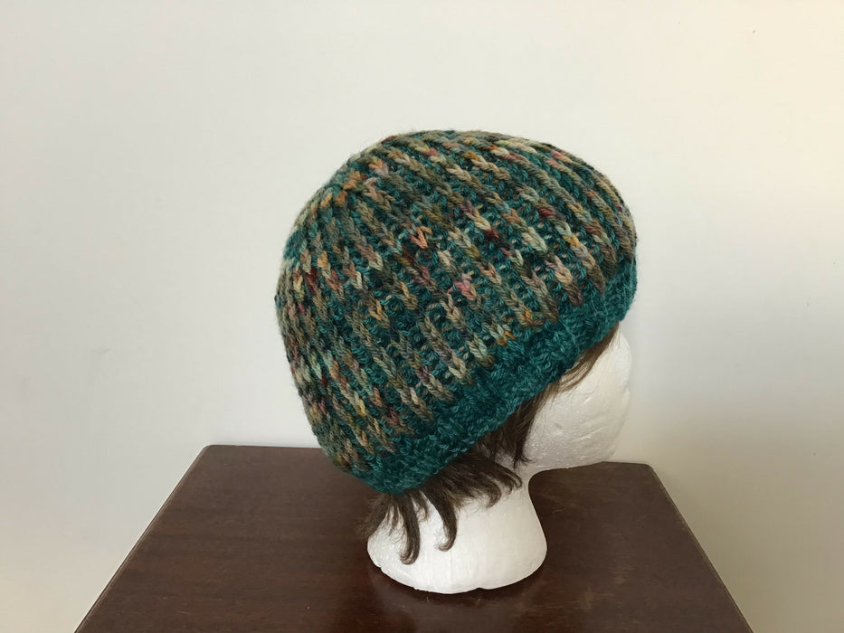 Hand knitted hat with USA yarn