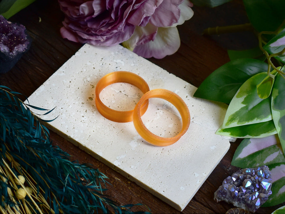 Ear Tunnels 10-100mm Translucent Orange | Pair | Ultra Light Thin-wall Ear Plugs | Gauge Earrings | Gauged Plugs