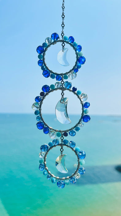 Blue Moon Glass Bead Suncatcher