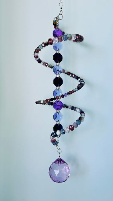 Violet Twilight – Purple Spiral Crystal Suncatcher