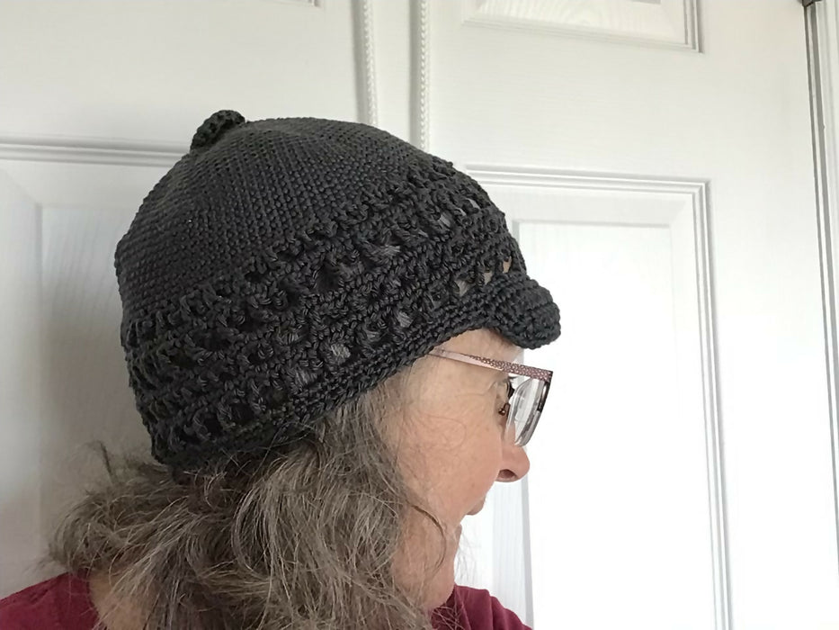 Crochet pima cotton caps with button