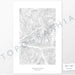 Example art map print of the Arapahoe Basin ski area. Art uses verticle orientation. Print shows landscape of the area using elevation data. On the artwork is a title and concise info of location and elevation. Custom map decor