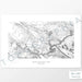 National Park print of Arches with a topographic map. Black contour lines on a white background.