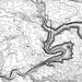 Close-up of contour lines that represent Arches National Park topography on the map poster.