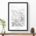 Framed print of Arches National Park featuring a topographic map.