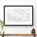 Aspen, Colorado topographic map art poster with black frame.