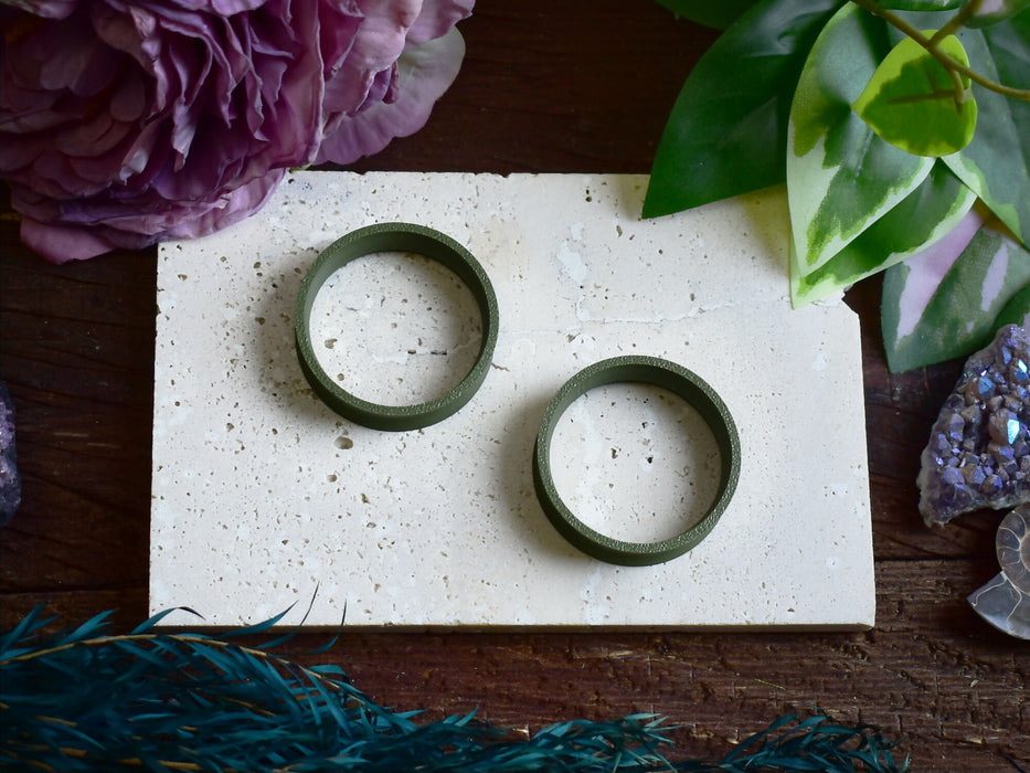Ear Tunnels 10-100mm Army Green | Pair | Ultra Light Thin-wall Ear Plugs | Gauge Earrings | Gauged Plugs