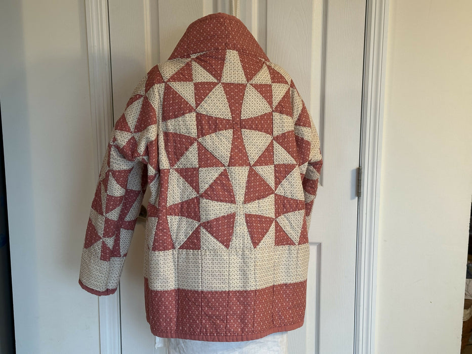 Upcycled quilt jacket with pockets