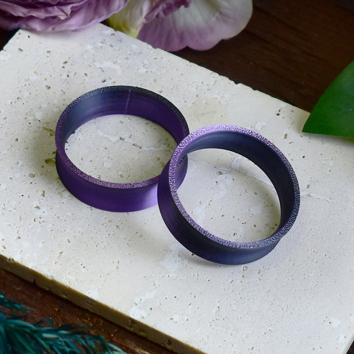 Ear Tunnels 10-100mm Black Violet | Pair | Ultra Light Thin-wall Ear Plugs | Gauge Earrings | Gauged Plugs